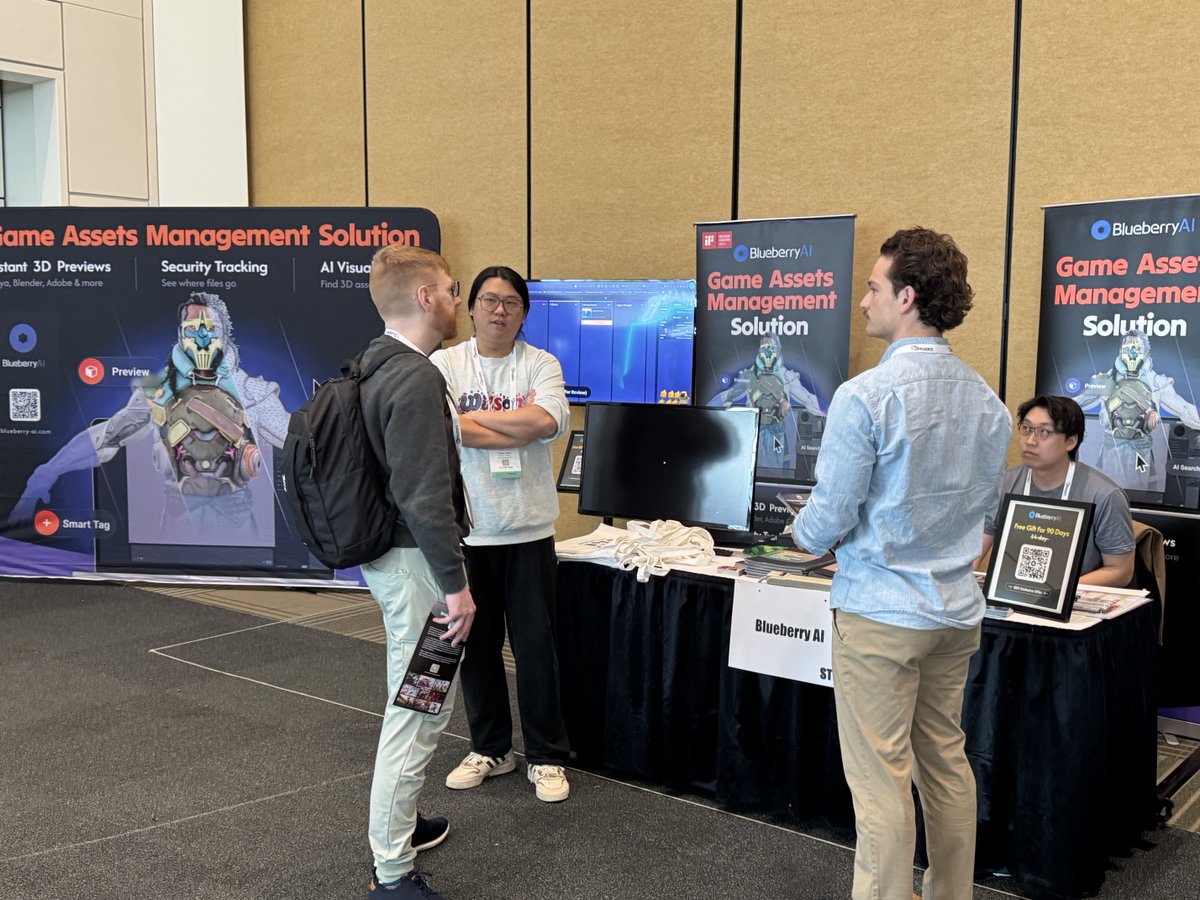 Share_Creators's tweet photo. Blueberry AI is waiting for you at GDC West Hall Booth STT11!  Come find us at our Happy Hour event @ Spin San Francisco on 3/18!

🍻Register for Happy Hour: https://t.co/HmX8iFzQ9W

📆 Request a Free Trial and learn more: https://t.co/WUPAIz10WC https://t.co/gwCKPwcb9U
