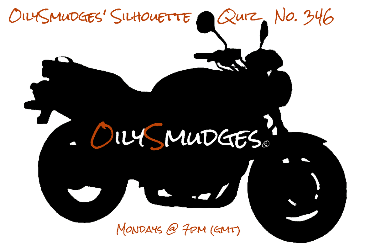 Good evening &amp; welcome to the 346th edition of the Silhouette Quiz
To take part:
1) FOLLOW <a href="/OilySmudges/">OilySmudges | Stuart 🇬🇧🏁🏍️</a>
2) REPOST (NOT QUOTE REPOST)
3) REPLY with the MAKE, MODEL &amp; YEAR (NO PHOTOS - that'll spoil the fun for others)
4) WAIT for DM with good news
5) REPEAT if no DM!
Good luck 🏍️