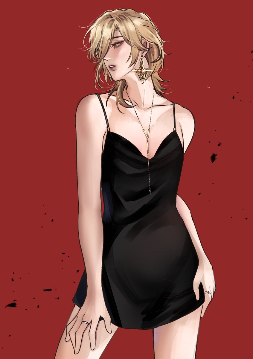 p1inkorcas_'s tweet photo. Black Dress Kaveh🥴🌶️🔥 
#Kaveh #genshinimpactart https://t.co/Ao2vpZRGzL