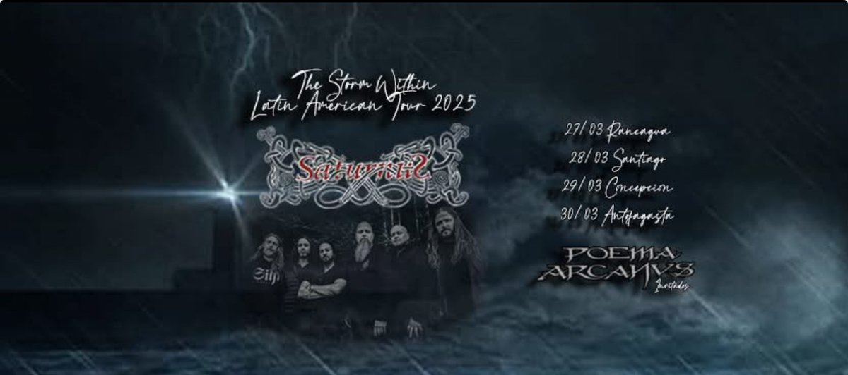 Qué les parece el artwork para la polera de ambas bandas  exclusiva de la gira? En venta solamente en los conciertos por Chile! 

Solo quedan 35 tickets en Santiago, no te pierdas este show histórico de <a href="/Saturnusdk/">Saturnus</a> junto a BlackFlow y <a href="/PoemaArcanvs/">Poema Arcanvs</a> 

Ticket link en la Bio!