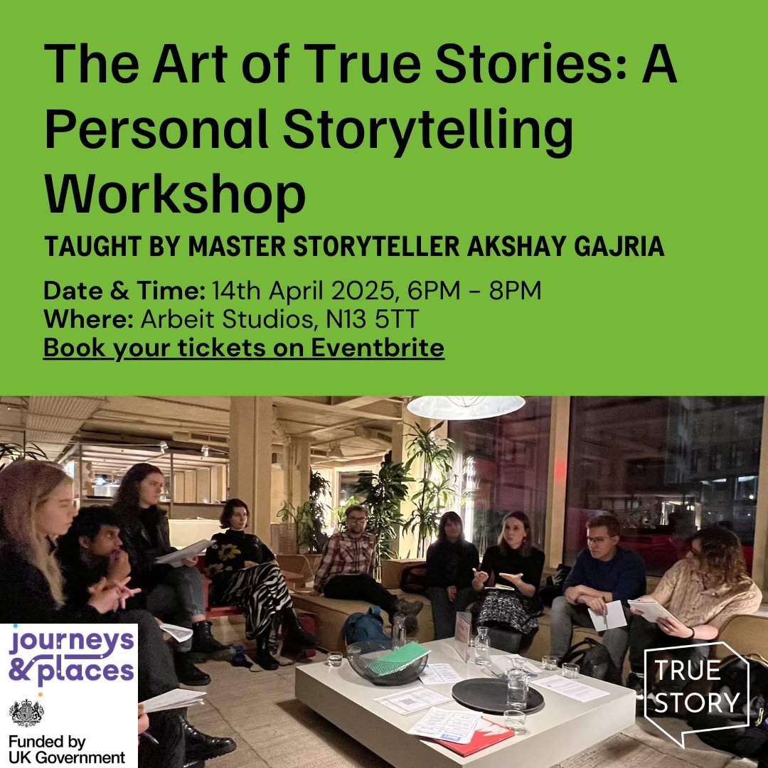 Join us for a personal storytelling workshop led by master storyteller Akshay Gajria! 📖

Through discussions, writing exercises, and live storytelling, you’ll learn how to shape real-life experiences into compelling narratives.

Book your spot now: bit.ly/41AfxLS