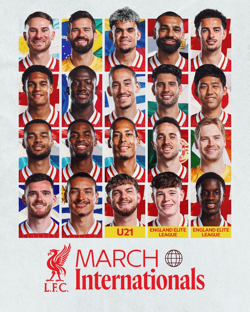 Good luck to the Reds on international duty 🌍🔴