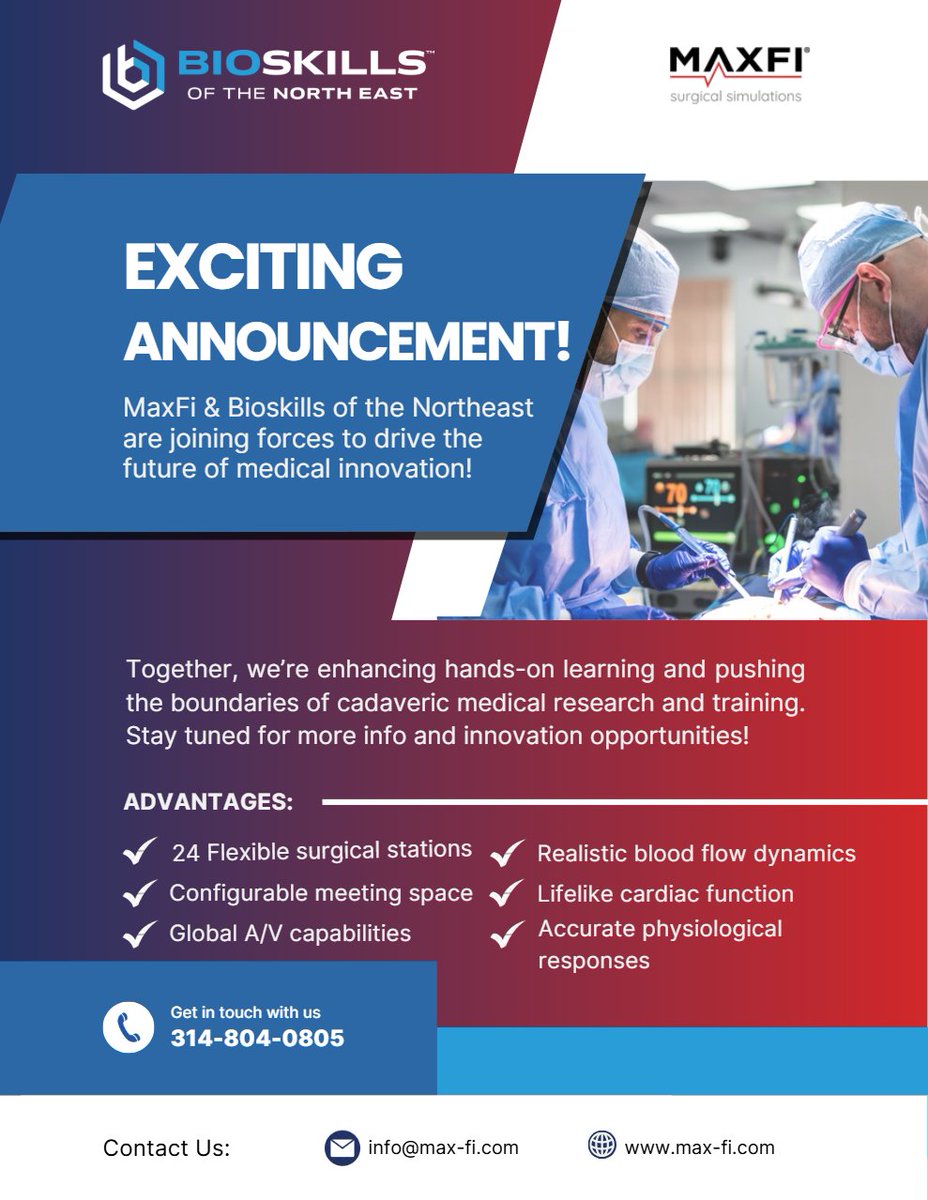 Maximum Fidelity Surgical Simulations (@maxfisurgical) on Twitter photo We're so excited to announce our partnership with <a href="/PCI_Bioskills/">Bioskills of the North East</a>! We will provide surgeons, educators, researchers, and innovators globally with unrivaled hands-on experience. We can't wait to see the impact we make. #Partnership #MedTech #Surgery #Medicine #Innovation #MedX We're so excited to announce our partnership with <a href="/PCI_Bioskills/">Bioskills of the North East</a>! We will provide surgeons, educators, researchers, and innovators globally with unrivaled hands-on experience. We can't wait to see the impact we make. #Partnership #MedTech #Surgery #Medicine #Innovation #MedX