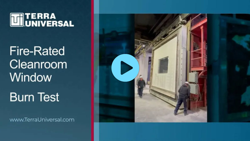 TerraUniversal's tweet photo. New video demonstrates Terra's fire rated cleanroom windows during a burn test. https://t.co/UUZ3D0fSq1 https://t.co/miScFtjvrJ