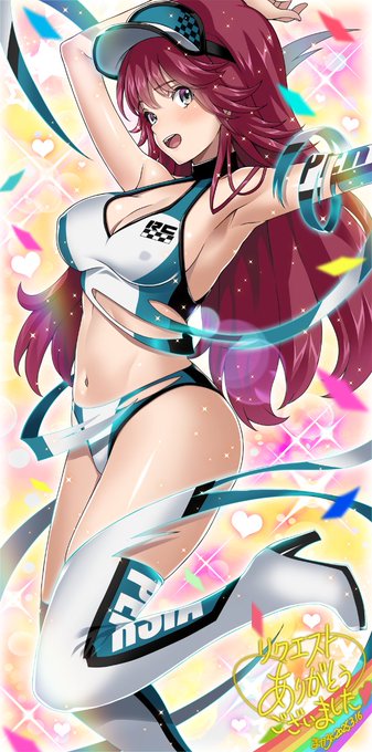 Skebにてペルシャちゃんレースクイーン変身シーン描かせて頂きました☺️リクエスト誠にありがとうございました! 