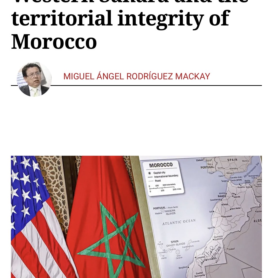 Calinka005's tweet photo. A map approved by the Trump admin is hardly a real map!! And to use the #UNCharter to justify a fervent desire but absolutely non-existent “territorial integrity” of the occupier is outrageous!! THE MOROCCAN SAHARA DOES NOT EXIST. No. It doesn’t. And don’t invoke the Charter https://t.co/8cZLFQ7qmJ