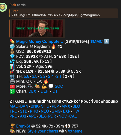 Another day of hunting. Caught $MMC at $50K MC.