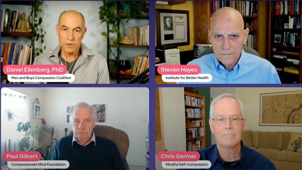 StevenCHayes's tweet image. In this discussion, Paul Gilbert, Chris Germer, Daniel Ellenberg, and I dive deep into the challenges facing men today and why compassion—both for self and others—is the missing key to resilience and connection. Check out the full conversation here: youtube.com/live/tJtx9oZcp…