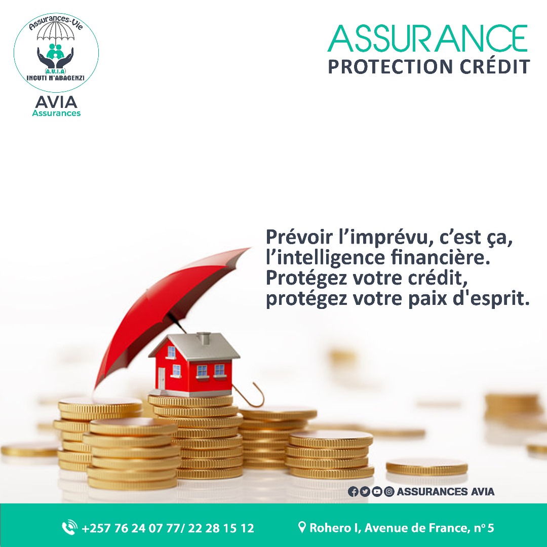 Protéger votre crédit c'est protéger votre paix d'esprit.
#assurances_protection_credit 
#assurance_AVIA