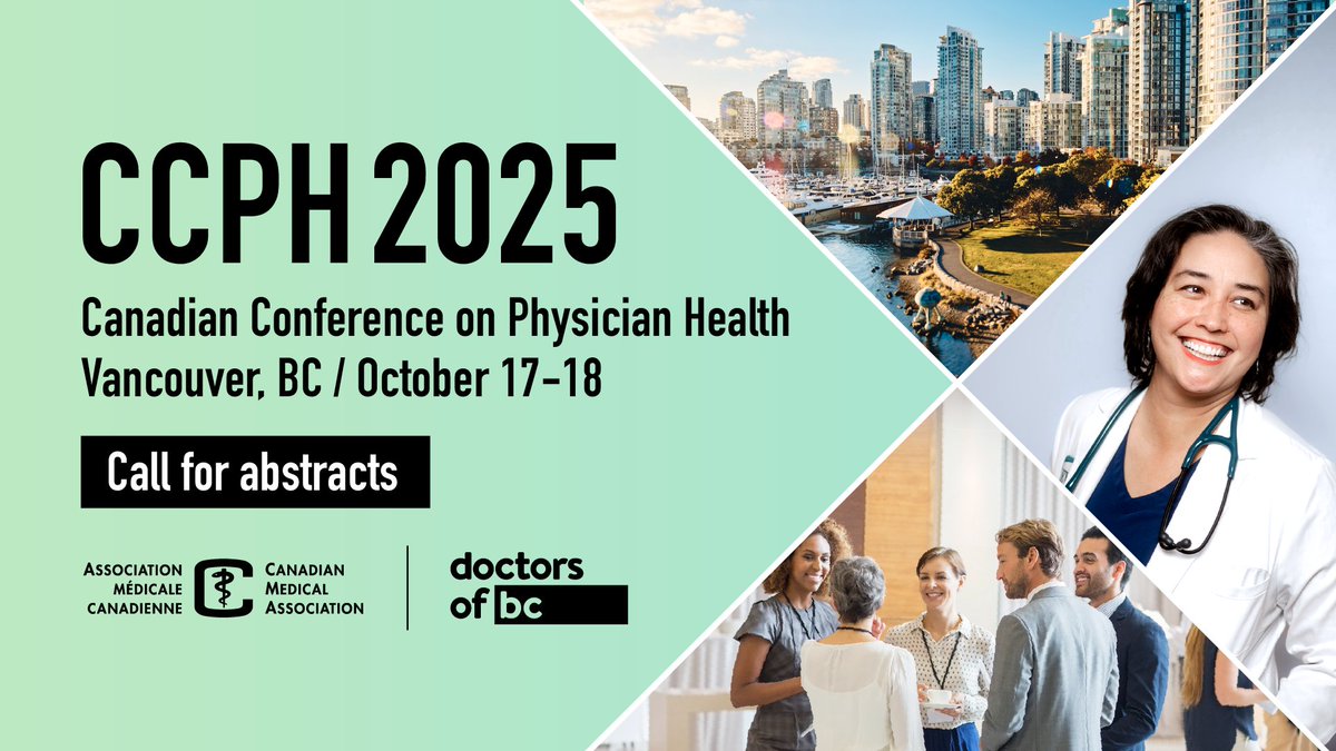 Doctors of BC (@doctorsofbc) on Twitter photo Transform the future of physician and patient well-being. Submit an abstract to <a href="/CMA_Docs/">Canadian Medical Association</a> for this year’s Canadian Conference, on Physician Health, taking place in Vancouver Oct. 17-18. ow.ly/Xr8r50VgU1I Transform the future of physician and patient well-being. Submit an abstract to <a href="/CMA_Docs/">Canadian Medical Association</a> for this year’s Canadian Conference, on Physician Health, taking place in Vancouver Oct. 17-18. ow.ly/Xr8r50VgU1I