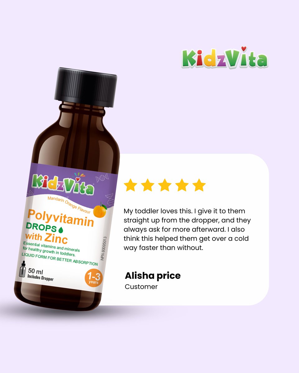 kidz_vita's tweet image. "Toddler-Approved &amp;amp; Mom-Trusted! ⭐⭐⭐⭐⭐"

A happy toddler = a happy mom! Here’s what Alisha Price had to say about KidzVita Polyvitamin Drops with Zinc:

🛒 Shop Now: kidzvita.com

#ToddlerApproved #MomTrusted #StrongerImmunity #HealthyKids #KidzVita