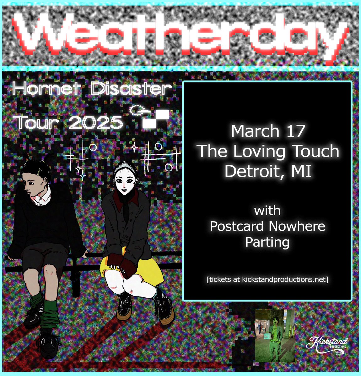 Parting (@partingband) on Twitter photo TONIGHT! We play with <a href="/Weatherday_PC/">Weatherday✦˖⋆</a> and Postcard Nowhere at the <a href="/LTFerndale/">The Loving Touch</a> in Ferndale, MI. Doors at 7 PM.
Tickets: ticketweb.com/event/weatherd…. Presented by <a href="/kickstandshows/">Kickstand Productions</a>. TONIGHT! We play with <a href="/Weatherday_PC/">Weatherday✦˖⋆</a> and Postcard Nowhere at the <a href="/LTFerndale/">The Loving Touch</a> in Ferndale, MI. Doors at 7 PM.
Tickets: ticketweb.com/event/weatherd…. Presented by <a href="/kickstandshows/">Kickstand Productions</a>.
