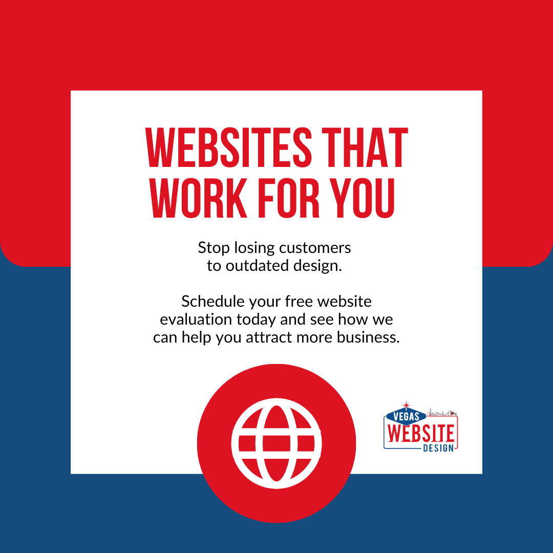 Make your website work for you. Don't lose customers to outdated design. Schedule a free evaluation today by calling (702) 849-1000 and discover how we can boost your business.

 #WebsiteUpgrade #BusinessGrowth