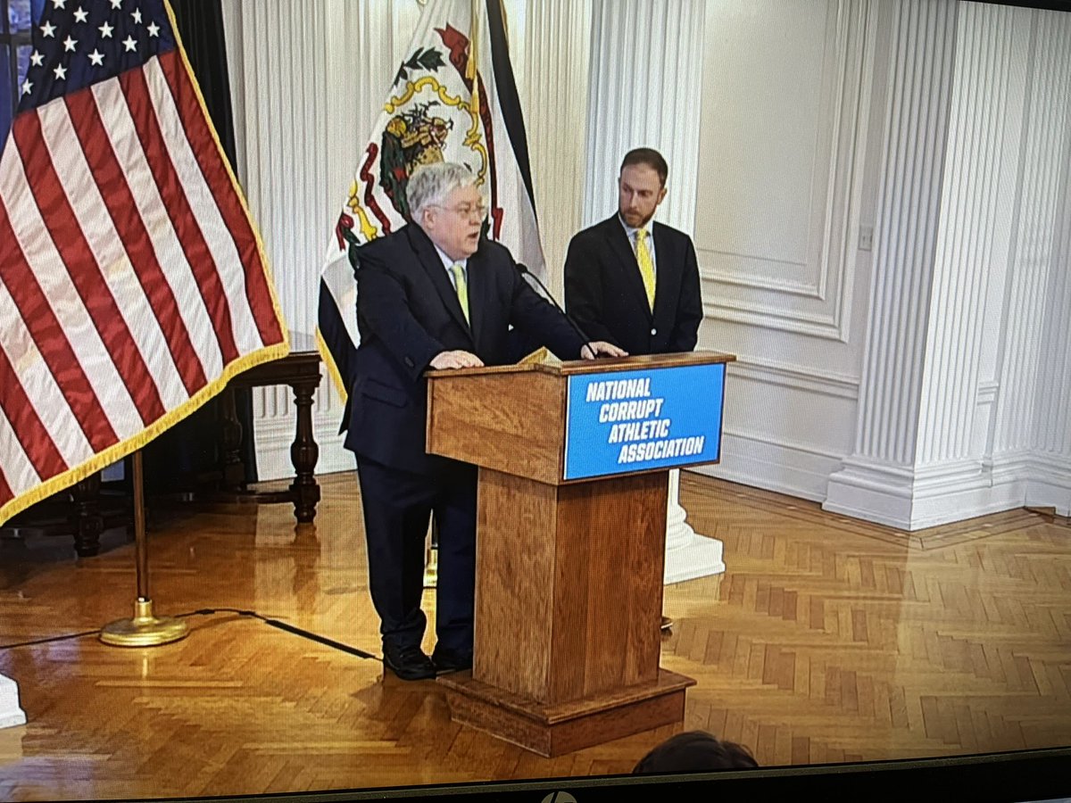 RyanDecker_'s tweet image. Gov. Patrick Morrisey speaking now. 

“West Virginia deserved to be in the NCAA Tournament.  This is a miscarriage of justice, and robbery at the highest level.”