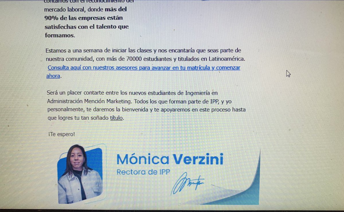 arrediablos's tweet photo. @ipp_instituto , le agradecería a la señorita Monica que no me envíe más correos. Si ella no fue, valga igual la petición. Agradecido https://t.co/DvCnizft6d