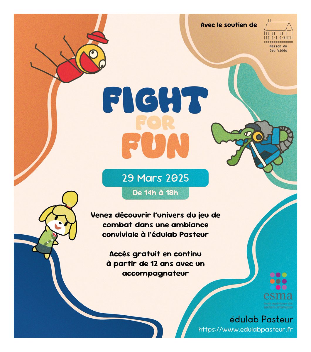 Fight For Fun ! Samedi 29 mars, de 14h à 18h, à l'Édulab Pasteur

Un moment d'initiation et de découverte des jeux de combat.

Objectif de la journée : déconstruire les clichés de violence associés aux jeux vidéo et aux jeux de combat, et rendre le genre accessible et convivial !