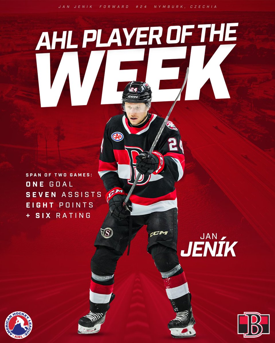 WHAT A WEEK, JENÍK 🤩

The American Hockey League has selected #BellevilleSens forward Jan Jeník as the Howies Hockey Tape/AHL Player of the Week. <a href="/TheAHL/">American Hockey League</a> <a href="/hockeytape/">Howies Hockey</a> 👏

Read More 📰 bit.ly/41FtjNo