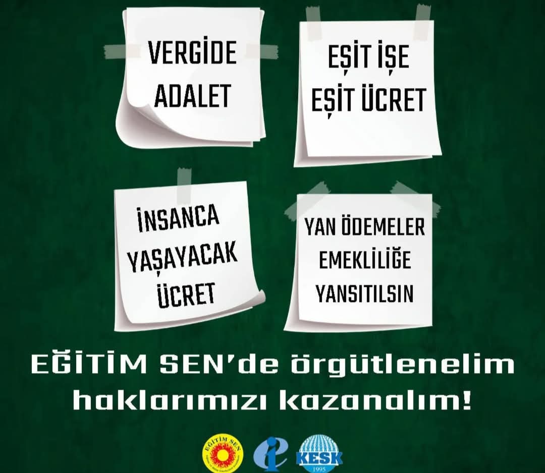 Eğitim-Sen Samsun Şube (@sen_samsun) on Twitter photo Haklarımız, taleplerimiz ve geleceğimiz, 
✔️Vergide adalet, 
✔️Eşit işe eşit ücret, 
✔️İnsanca yaşayacak emeklilik ücreti,
✔️Yan ödemelerin taban aylığa yansıması için
#EğitimSendeBirleşelim Haklarımız, taleplerimiz ve geleceğimiz, 
✔️Vergide adalet, 
✔️Eşit işe eşit ücret, 
✔️İnsanca yaşayacak emeklilik ücreti,
✔️Yan ödemelerin taban aylığa yansıması için
#EğitimSendeBirleşelim