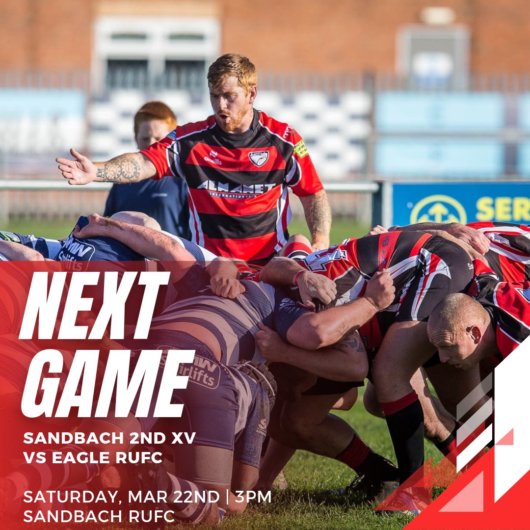After a week off, we're eager to get back into it with a trip to @sandbachrufc this weekend 👍🏉

⏰ 3pm Kick Off
📍Sandbach rufc, Bradwall Road, Sandbach, CW11 1RA

A big week training 💪 see you all on Saturday! 🙌

#eaglerufc #sandbachrufc #biggame #rugbyunion