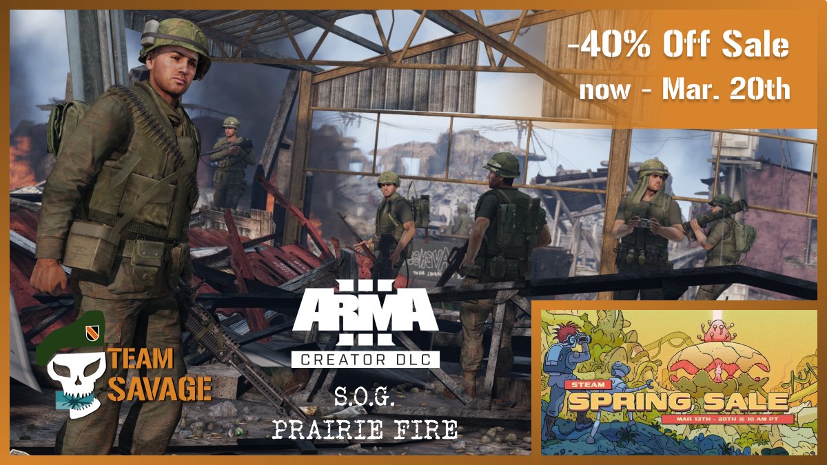 🚨 3 days left to get S.O.G. Prairie Fire at 40% off 🚨

Get S.O.G. Prairie Fire here: sogpf.tiny.us/PF
Our free mod S.O.G. Nickel Steel is a must get!
That's where our new content will continue releasing.
Get it here: sogpf.tiny.us/NS