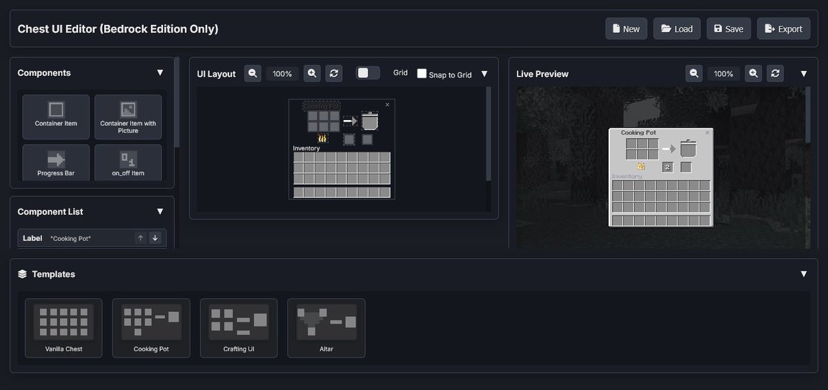 minato4743's tweet image. Hello 👋
I made a Chest UI editor for minecraft bedrock creators.
check it out:
minato-mba.github.io/web-apps/chest…
repo: github.com/Minato-mba/web…