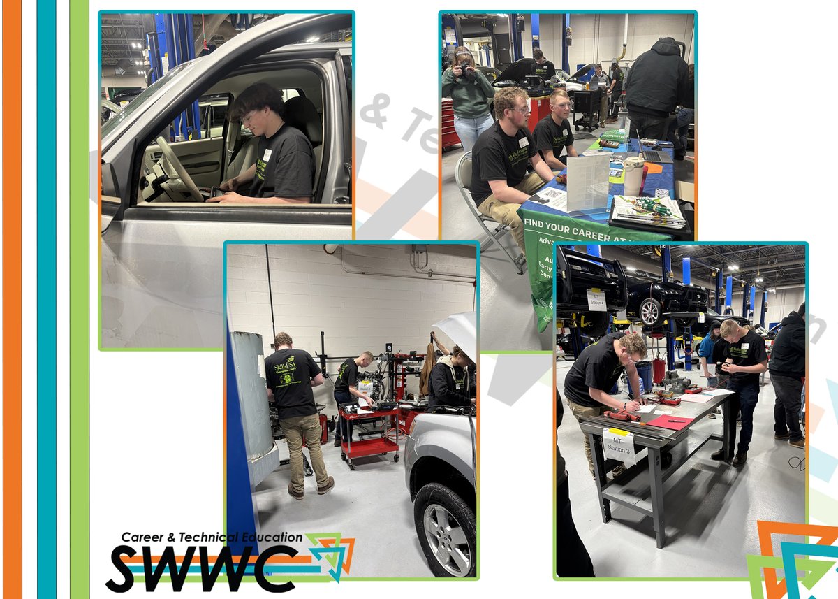 The SWWC Automotive Technology SkillsUSA team competed at Regionals. Students who placed:

Andrew Szpara (Chelsea) - 🥉 Master Tech

Xander Powers (Saline) - 5th place Master Tech

Cooper Hicks (Chelsea) - 5th place Maintenance and Light Repair

Gabe Keel (Milan) - 🥈 Electrical