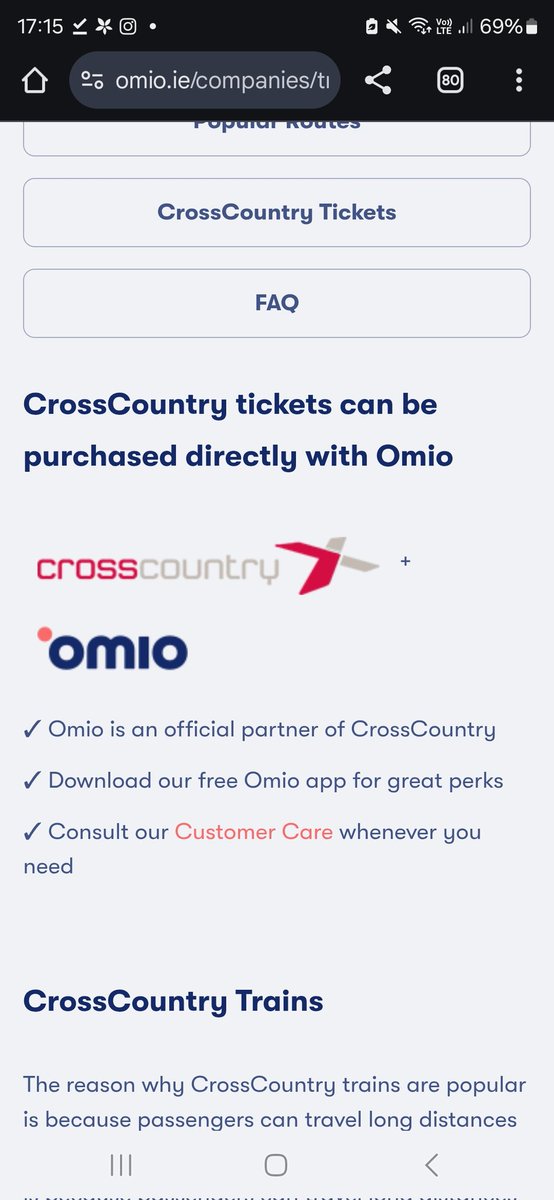 jarrodbromley's tweet photo. @CrossCountryUK Hi there, are @OmioGlobal @OmioSupport authorised to sell your train tickets as per their website? https://t.co/7o4zF3yzIy