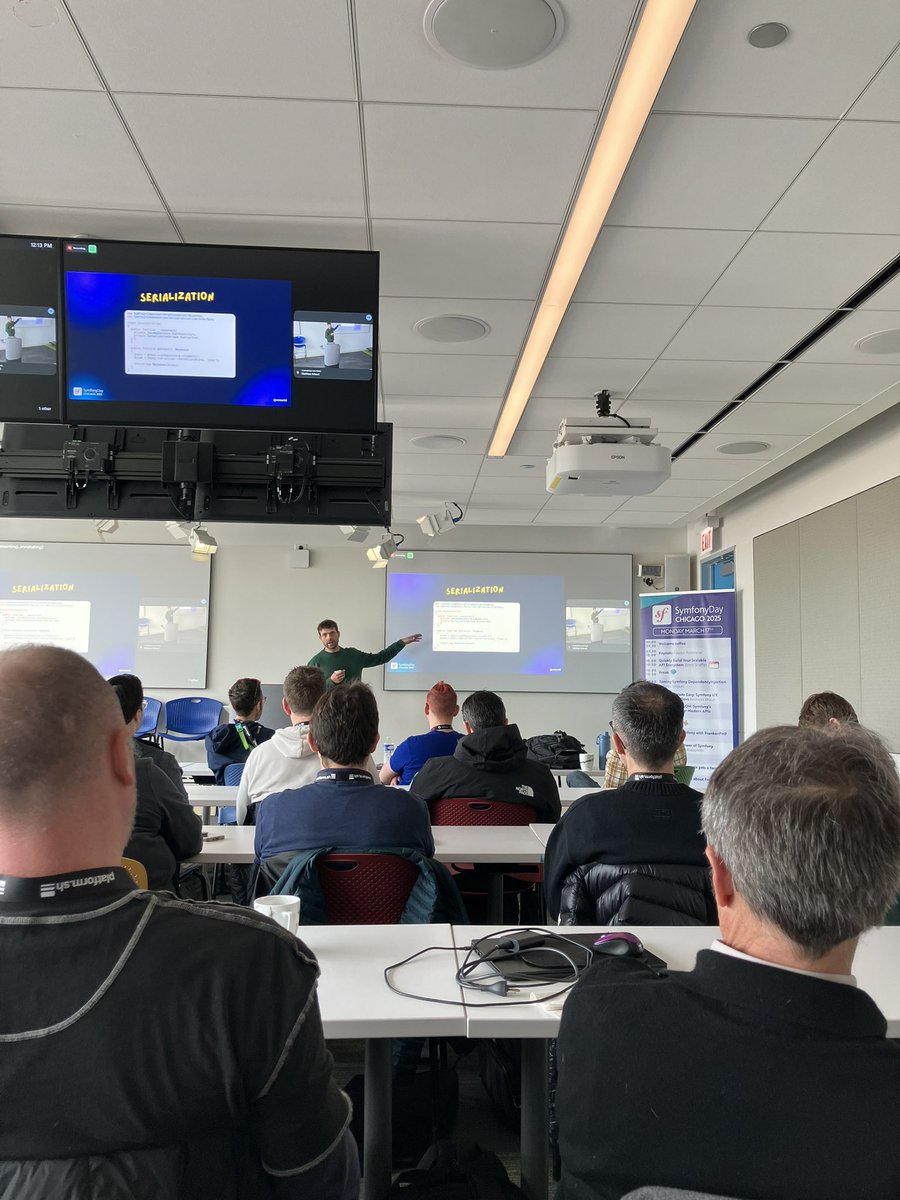 chalas_r's tweet image. Listening to my friend and partner @matarld in Chicago #SymfonyDay talking about cats, memory, serialization and JsonStreamer - the brand new component he brought to #Symfony recently 🙌