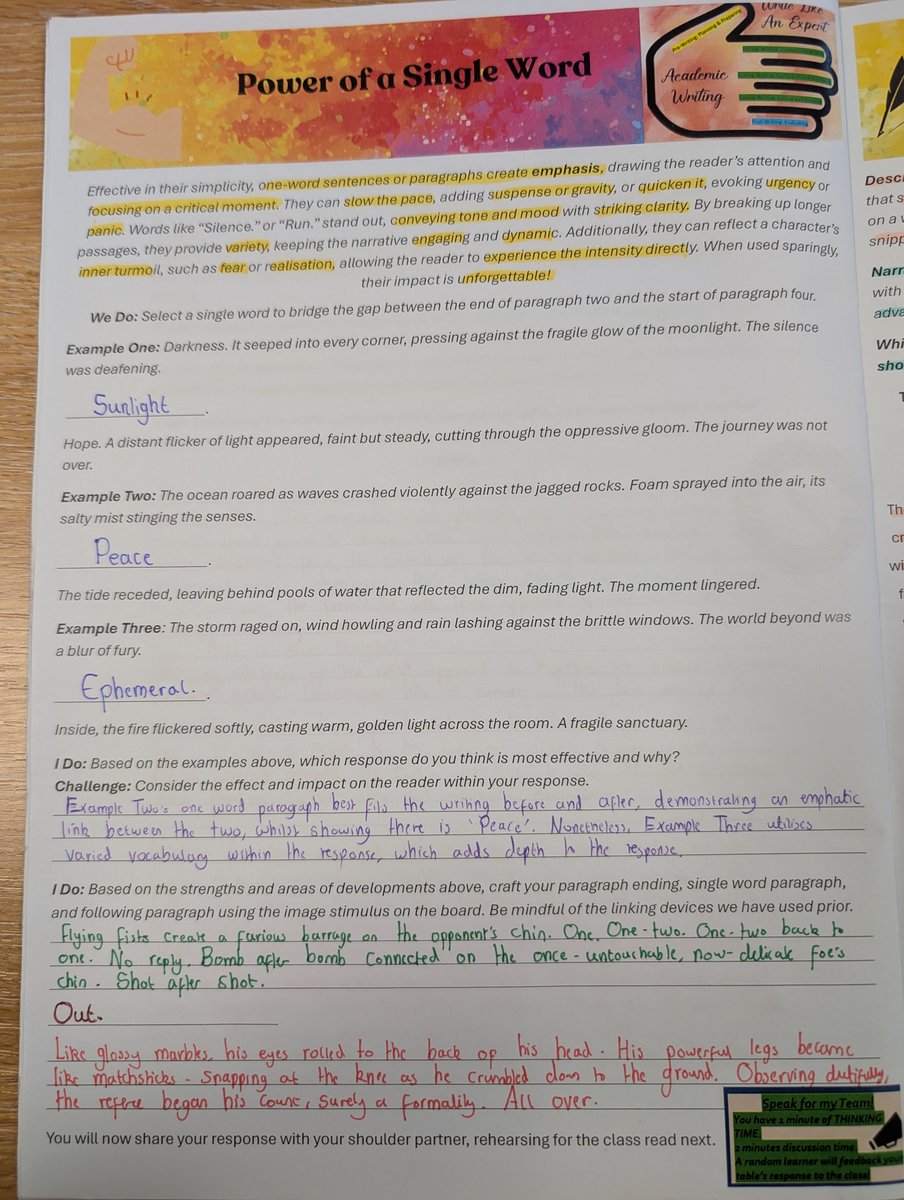 1⃣word can shape your writing! Today, we explored another advanced structural device to take our crafting to the next level! Students picked this up so quickly and noticed how much sharper their responses instantly became!💪