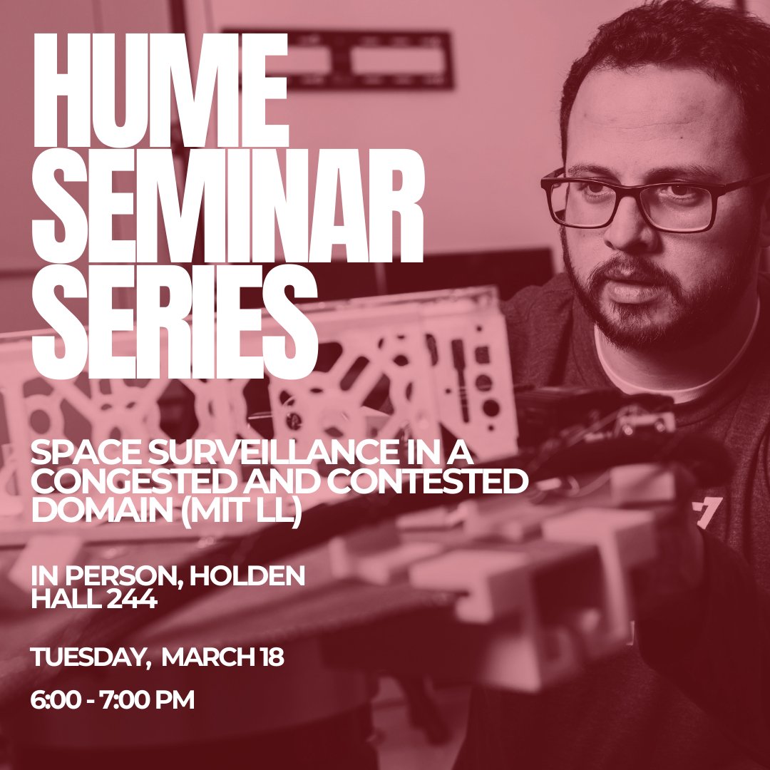 Join us for an overview of recent space threat developments, space surveillance sensors, and technology being prototyped to improve space domain awareness!

RSVP now: hume.vt.edu/engagement/eve…