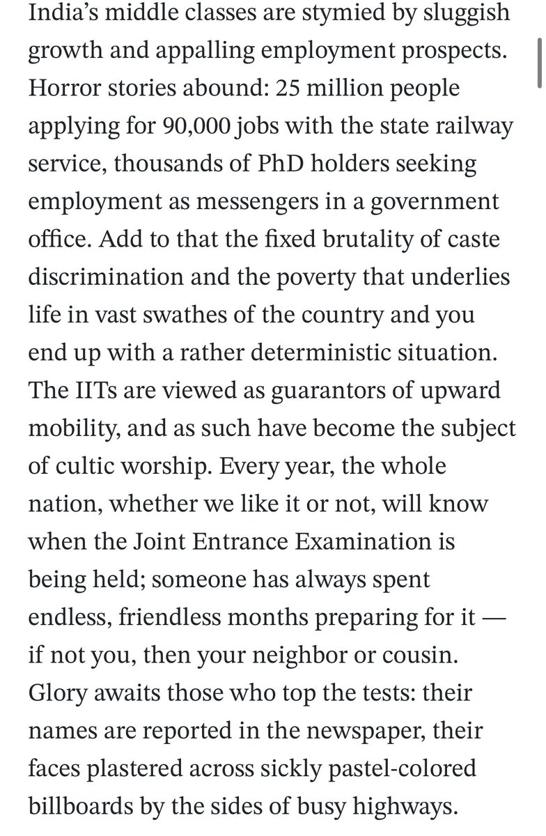 Aditya Narayan Sharma (@adityansharma) on Twitter photo The IITs, no doubt the origin of a million success stories, are equally the subject of a whole lot of uncritical mythologizing that obscures a whole lot of problems and blinkered thinking - a phenomenon I wrote about in <a href="/LAReviewofBooks/">Los Angeles Review of Books</a>.
lareviewofbooks.org/article/a-life… The IITs, no doubt the origin of a million success stories, are equally the subject of a whole lot of uncritical mythologizing that obscures a whole lot of problems and blinkered thinking - a phenomenon I wrote about in <a href="/LAReviewofBooks/">Los Angeles Review of Books</a>.
lareviewofbooks.org/article/a-life…