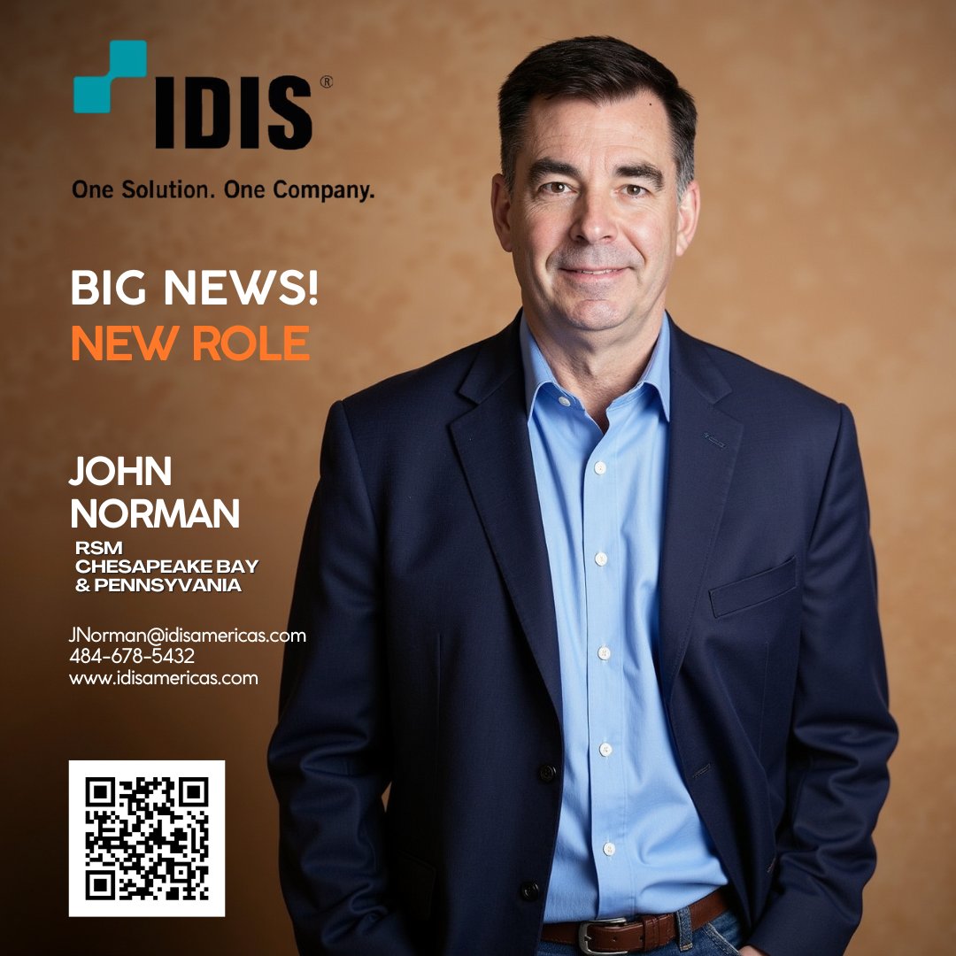 maxoptical's tweet image. Excited to join IDIS as RSM for Chesapeake Bay &amp;amp; PA!  I’m eager to work with new &amp;amp; existing dealer partners to expand our reach &amp;amp; deliver cutting-edge solutions.
JNorman@idisamericas.com
🌐 idisamericas.com
#IDIS #SecuritySolutions #InnovationInSecurity#IDISAmericas