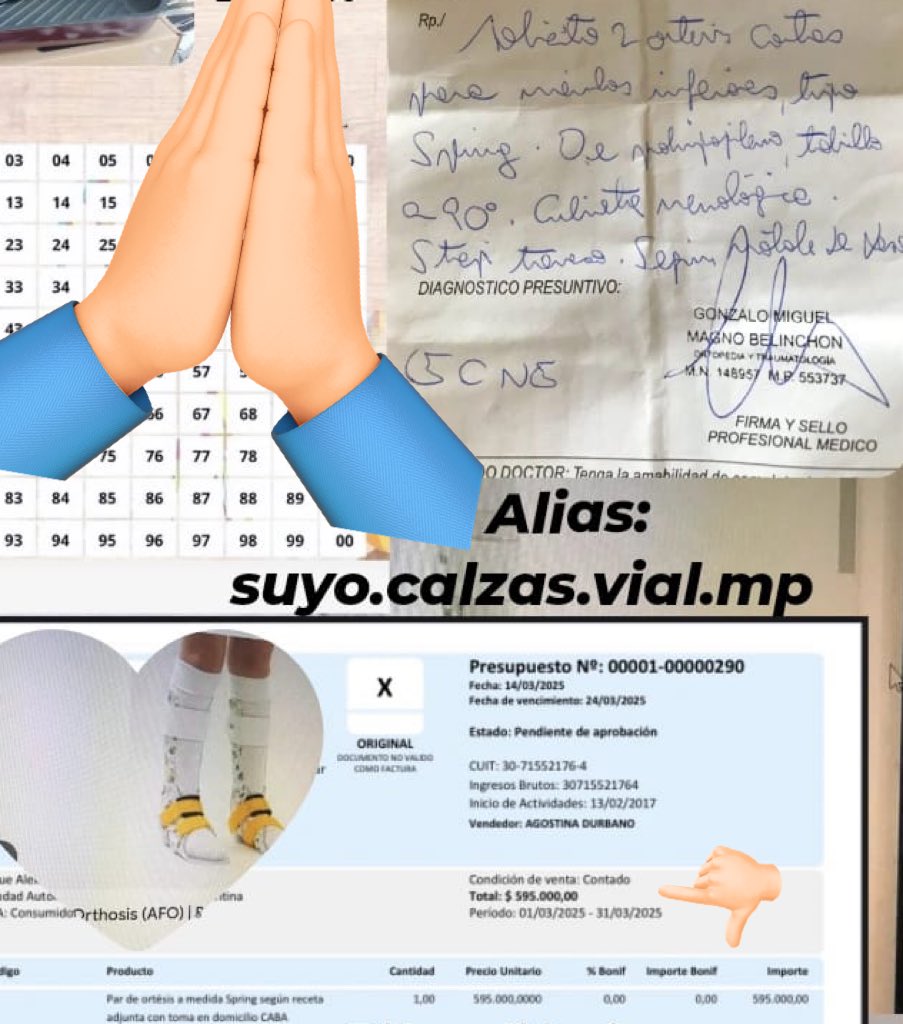 “Santi” necesita unas botas ortopédicas especiales para poder rehabilitarse y caminar.
A quien pueda ayudar, hay que juntar $595.000, dejo el alias:
suyo.calzas.vial.mp
Si no podes donar, se agradece RT para difundir y llegar así a quienes puedan ayudarlo a volver a caminar.