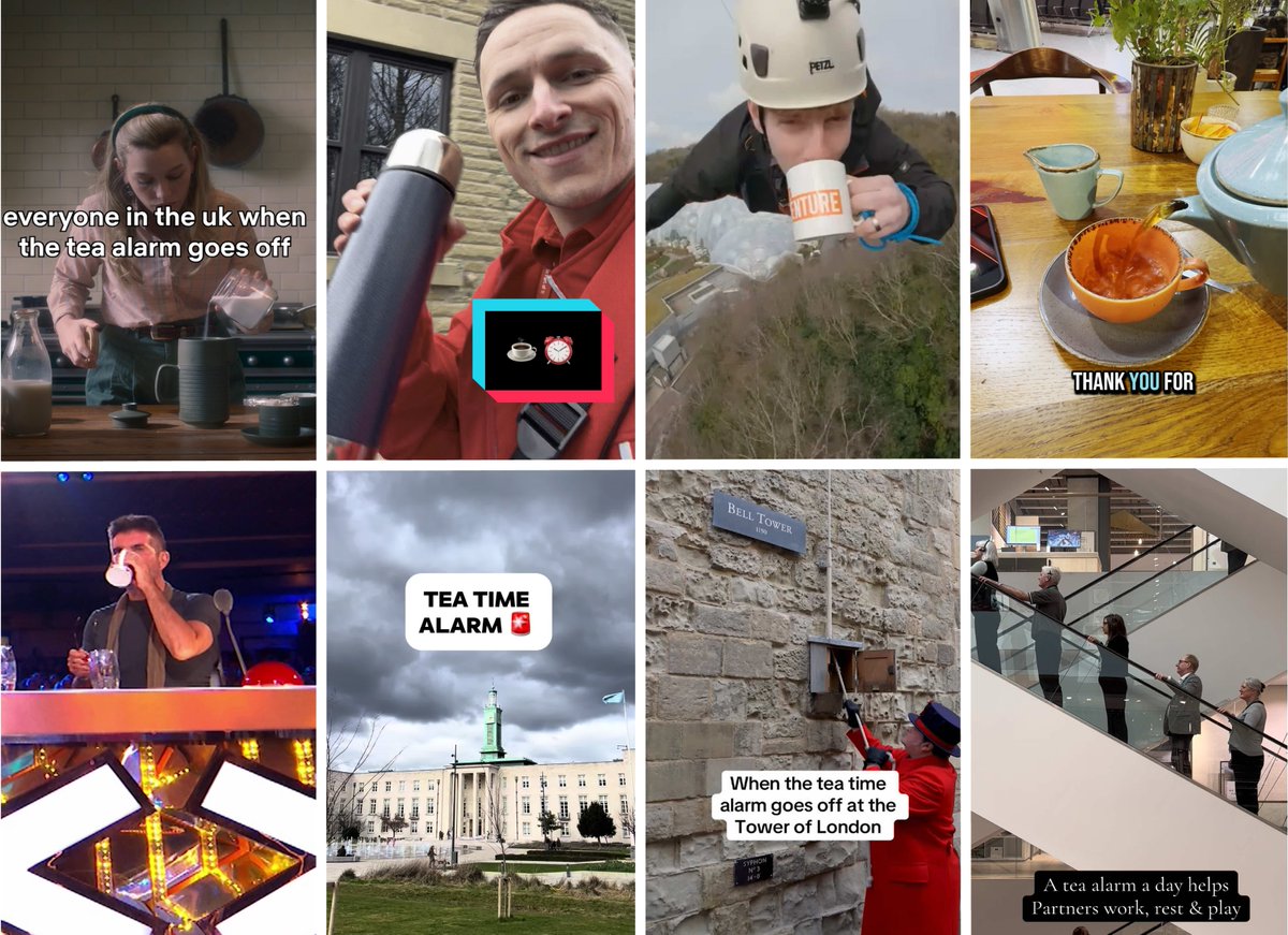 British people on TikTok have been trying to convince Americans there's an alarm mandating citizens to grab a cup of tea at certain times of the day – and the trend has become a creative playground for brands: bit.ly/4iBcQRi
