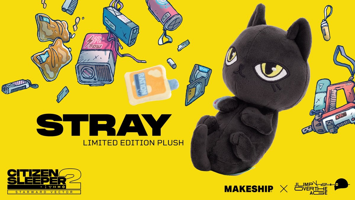 CitizenSleeper's tweet image. This is your final chance to grab the Limited Edition Stray Plush we are doing for Citizen Sleeper 2!
48 hours to go until this cat is gone for good 😔
makeship.com/products/stray…
