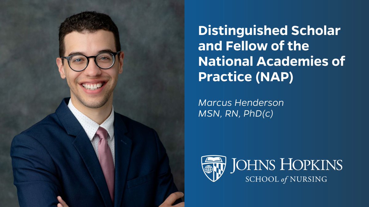 JHUNursing's tweet image. Over the weekend #JHSON PhD Candidate, @MHenderson_RN was inducted as a Distinguished Scholar and Fellow of the @NAPractice! Congratulations Marcus! #GoHopNurse
bit.ly/4krhRxn
