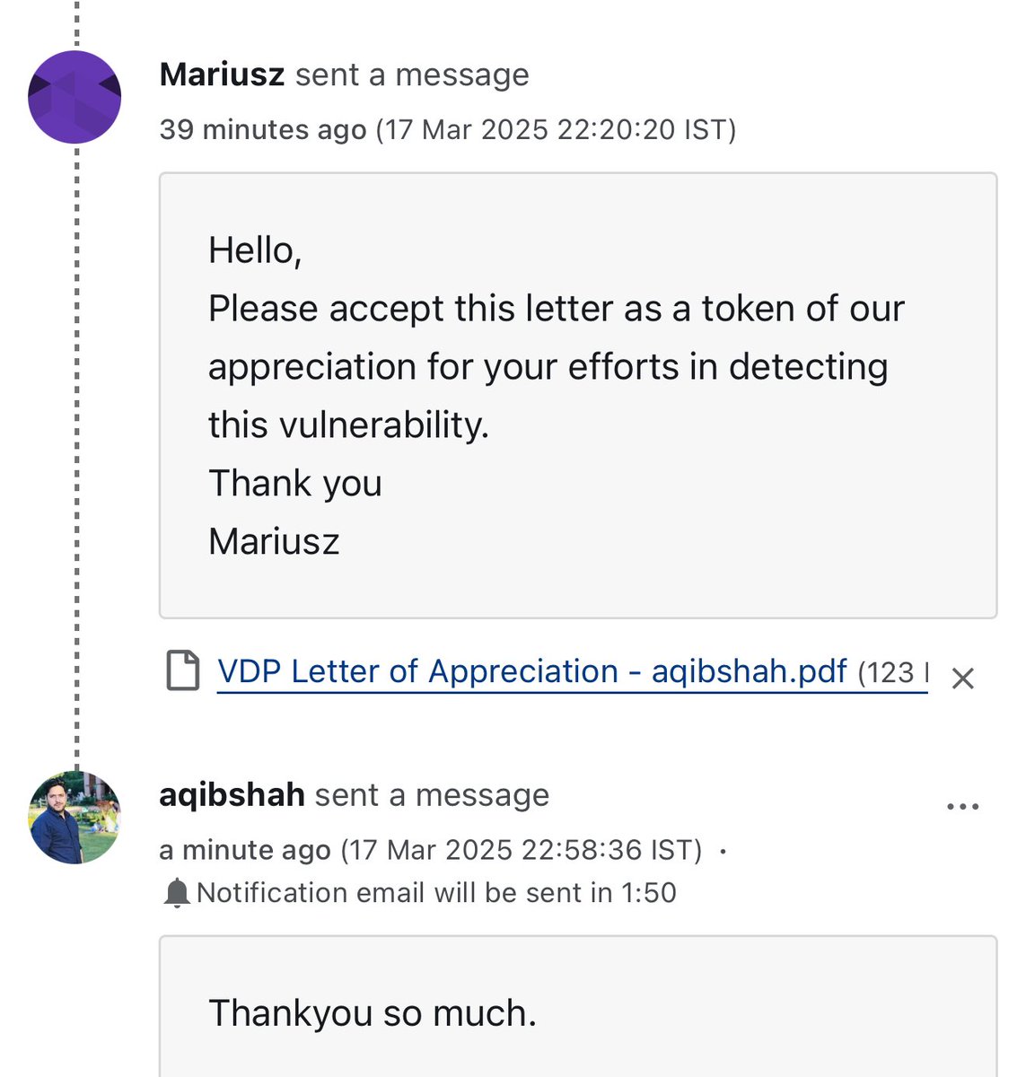 Finally a dream come true…Letter of recognition from <a href="/NASA/">NASA</a> <a href="/Bugcrowd/">bugcrowd</a>  #bugbounty #infosec #security. Love to make internet a safe place. #hackerone