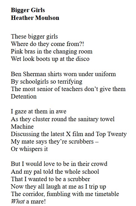 Forest Poets 💬🎤📚💙 (@forestpoets) on Twitter photo 'Bigger Girls' by <a href="/HeatherMoulson/">heather moulson</a>
Come see Heather on Thu, 10 April at <a href="/stowtradeshall/">Walthamstow Trades Hall</a>
PLUS Tim Wells, Poetry Bird, Sophia Brandner & Ailsa Betts - poetry open mic too - £4/£2 Trades Hall members. TimWells.eventbrite.co.uk or pay on the door. 'Bigger Girls' by <a href="/HeatherMoulson/">heather moulson</a>
Come see Heather on Thu, 10 April at <a href="/stowtradeshall/">Walthamstow Trades Hall</a>
PLUS Tim Wells, Poetry Bird, Sophia Brandner & Ailsa Betts - poetry open mic too - £4/£2 Trades Hall members. TimWells.eventbrite.co.uk or pay on the door.