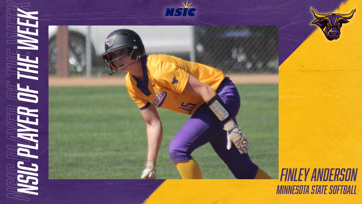 Congratulations to freshman Finley Anderson for her first career NSIC Player of the Week award!

Finley batted .520 with 13 hits, 10 RBI, five doubles, four triples, two home runs and five stolen bases last week.

📰: shorturl.at/Gcuhg
#RollHerd #MaverickSoftball 🥎