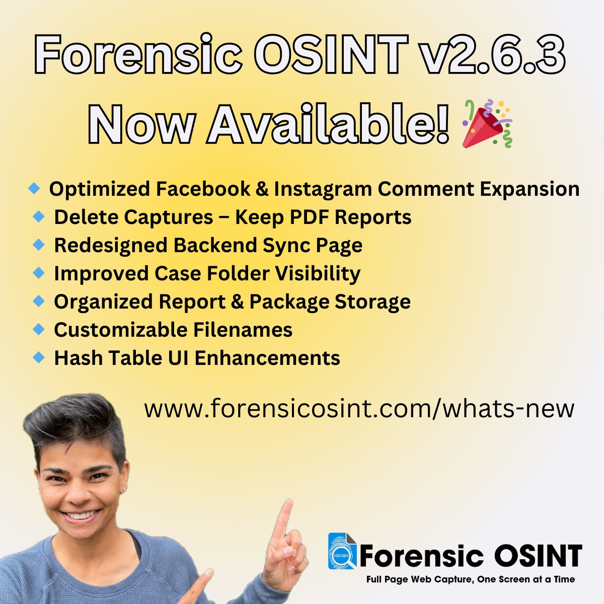 🚨 Forensic OSINT v2.6.3 just dropped – and it’s a BEAST! 🚀
We’ve cranked this release up to 11 for all you investigators out there. Faster. Smarter. Cleaner. 

Let’s GO!  

🔍 What’s hot in v2.6.3:

✅ Facebook &amp; Insta comment scraping? Now leaner and meaner – less lag, more