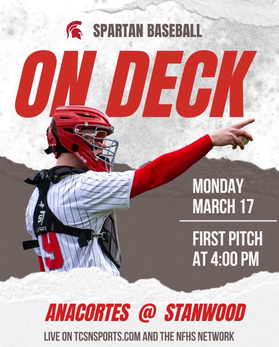 It’s go time!

🆚 Anacortes
📍Stanwood High
⏰ 4 p.m. Monday, March 17
🎥 NFHS &amp; TCSNsports.com

#Spartyville