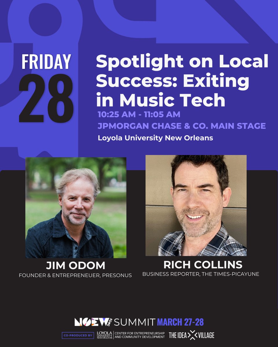 New Orleans Entrepreneur Week (NOEW) (@hellonoew) on Twitter photo Spotlight on Local Success: Exiting in Music Tech 🎼
MARCH 28 | NOEW SUMMIT’S <a href="/jpmorgan/">J.P. Morgan</a> MAIN STAGE
Louisiana is known for its rich musical heritage—but did you know it’s also home to groundbreaking music tech innovation? 📅Get your FREE pass here: noew.org/summit-2025 Spotlight on Local Success: Exiting in Music Tech 🎼
MARCH 28 | NOEW SUMMIT’S <a href="/jpmorgan/">J.P. Morgan</a> MAIN STAGE
Louisiana is known for its rich musical heritage—but did you know it’s also home to groundbreaking music tech innovation? 📅Get your FREE pass here: noew.org/summit-2025