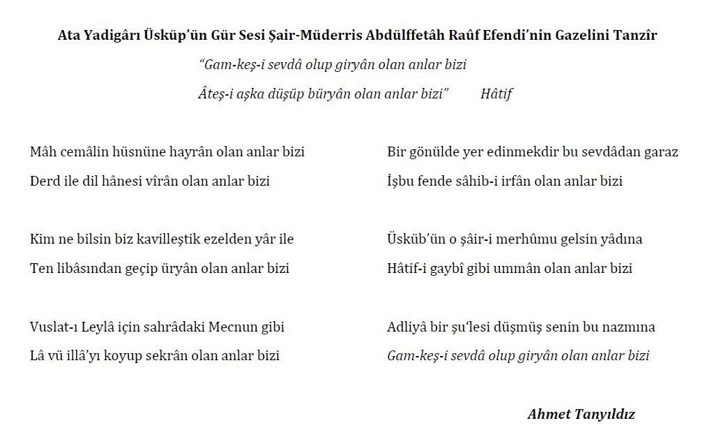 Balkanların ikinci Âkif’i Abdülfettah Rauf Efendi’nin şiirinden gelen ilhamla. Tanzir sadedinde…

#üsküp 
#şiir