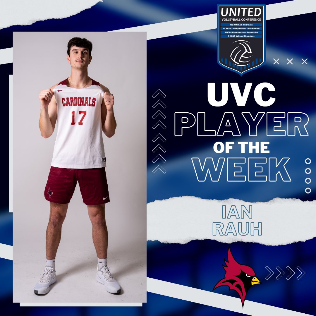 TheUVC's tweet image. Congrats to our #UVC Weekly Award Winners!

Player of the Week Ian Rauh
@FisherAthletics 

Rookie of the Week Kristof Spellen
@MITAthletics