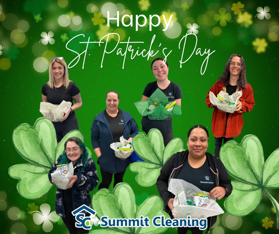 SummitCleanning's tweet image. Happy St. Patrick’s Day from Summit Cleaning! ☘️

We’re feeling extra lucky today- lucky to have amazing clients, a fantastic team, and a community that supports us! Wishing you a day filled with joy, good fortune, and a little extra sparkle🍀
