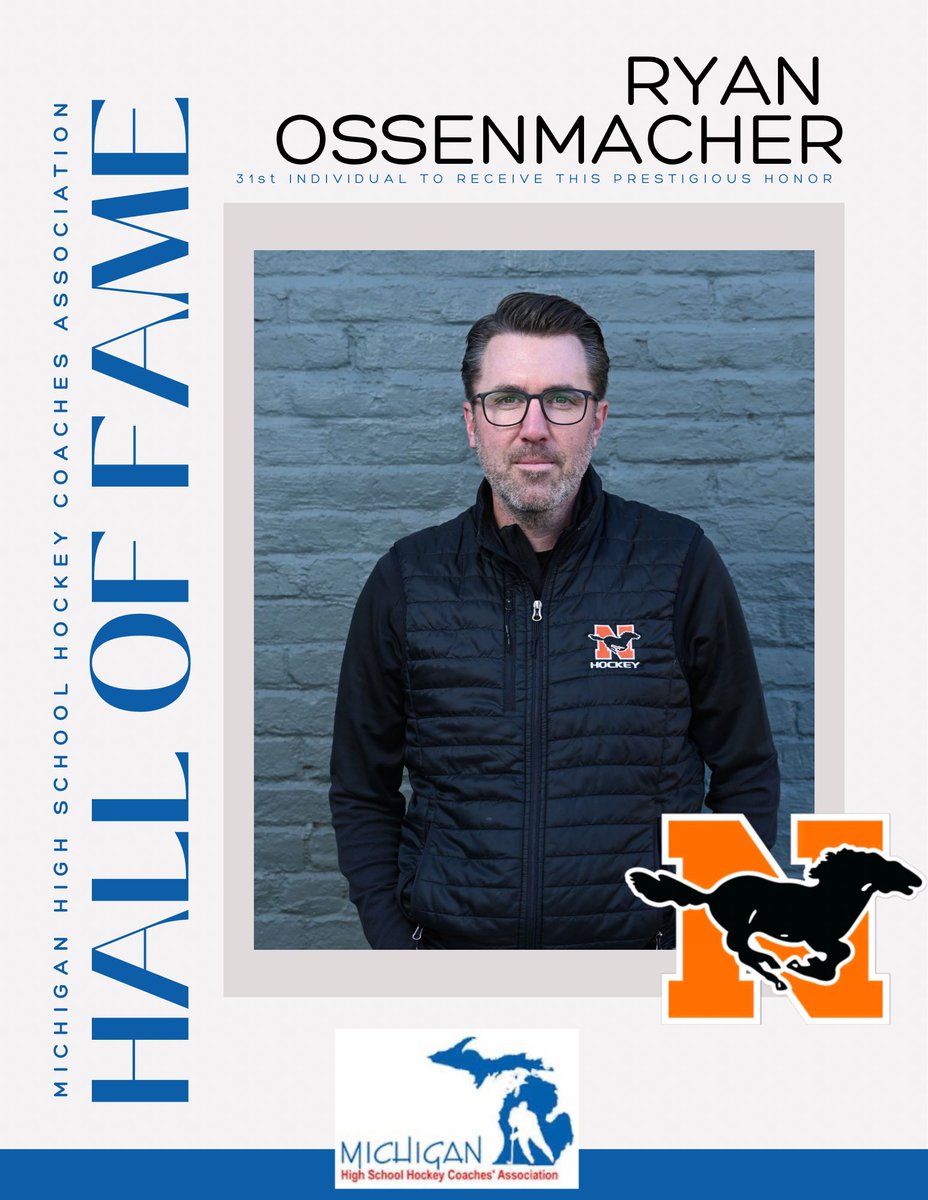 An absolute honor to announce our very own Coach O has been inducted into the Michigan High School Hockey Coaches Association Hall of Fame. Coach O is the 31st inductee into this prestigious group. From all of us, thank you Coach for all you have done and will to do for HS hockey