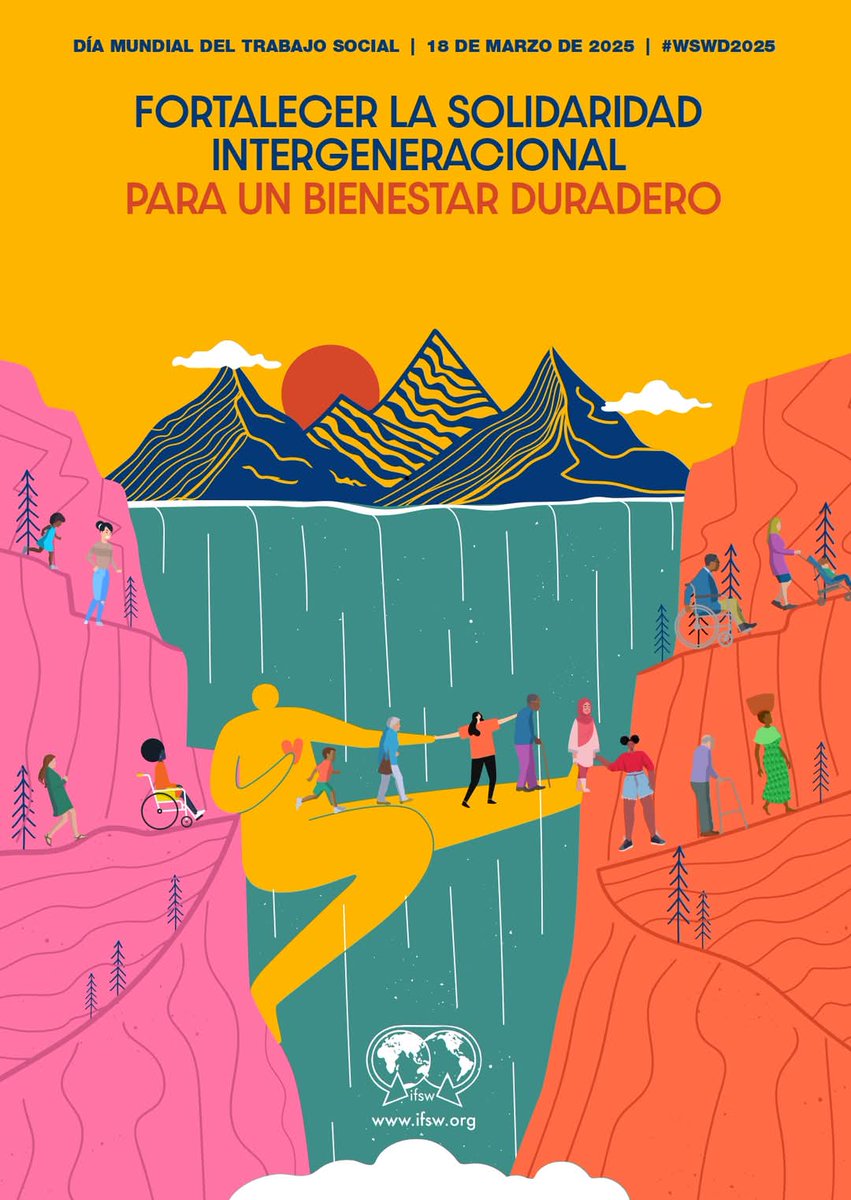 18 de marzo - 2025
Día Mundial del Trabajo Social 

Fortalecer la solidaridad intergeneracional para un bienestar duradero.

#TrabajoSocial 
<a href="/IFSW/">ifsw</a>