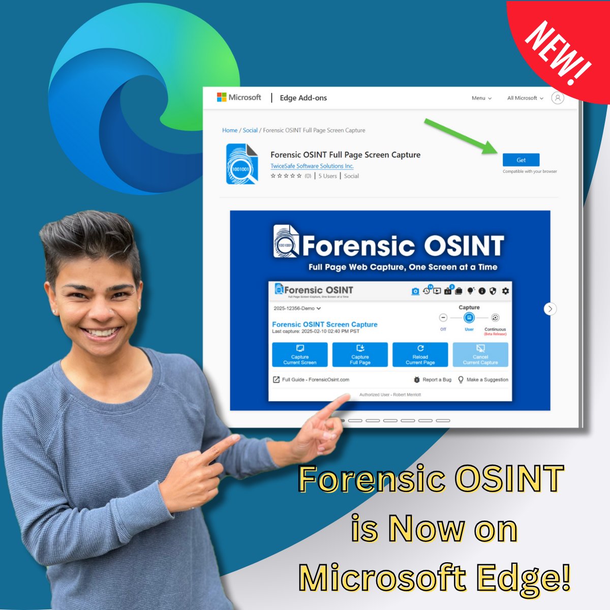 Edge fans (all 12 of you) and government workers stuck with it because of “policy” —we’ve got your back! 

Forensic OSINT just crashed the Edge Add-ons store! 

Now you can sleuth harder, faster, and sharper without begging IT for Chrome. Get it, use it, crush it.