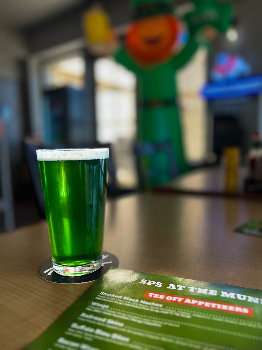 St Patrick's Day! Come get a green beer to enjoy with our limited Irish menu. #greenbeer