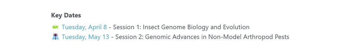 🚨Are you registered? 🚨
 🧬🦗🪰🪲AGSx Virtual Symposium Spring 2025 🪲🪰🦗🧬

Registration is FREE, but REQUIRED to get the Zoom link. 

Visit i5k.github.io/agsx2025 for registration link and details on the virtual sessions scheduled for April and May. #agsx2025